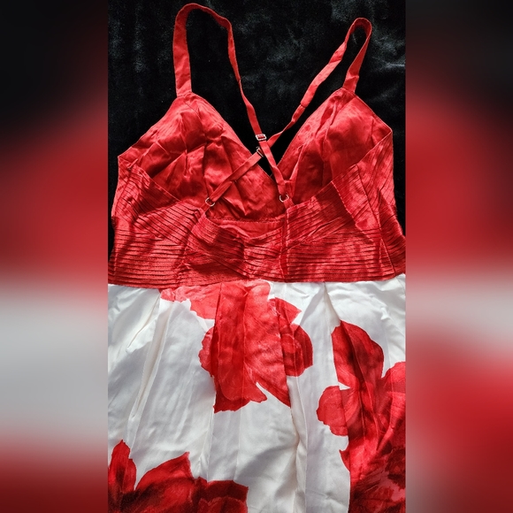 Red & White Floral Dress Sz 9 - Picture 4 of 6